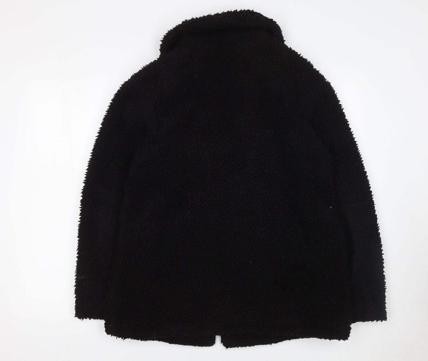 Topshop Women’s Black Teddy Fleece Zip Jacket Size 10