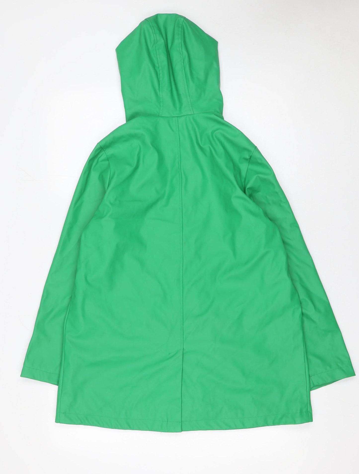 Zara Boys Green Hooded Rain Coat 11-12 Years Waterproof Mid-Length