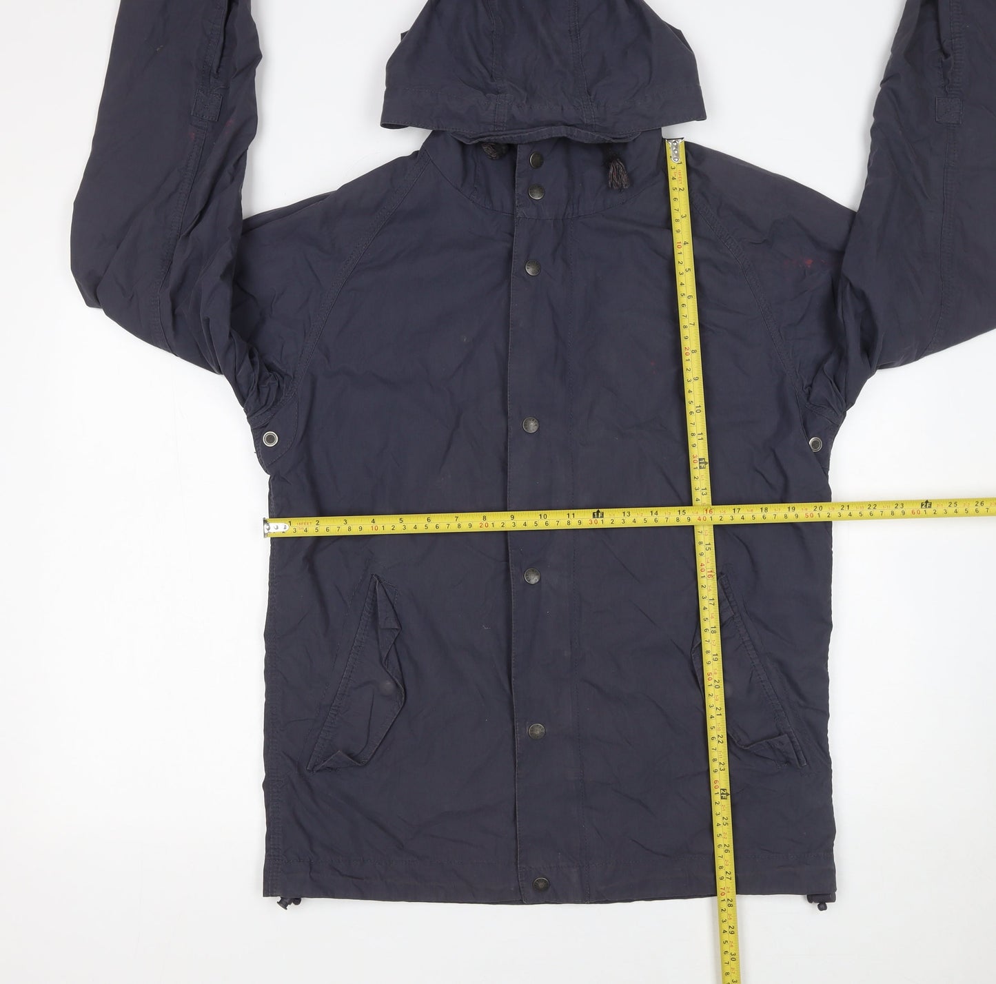 Fat Face Womens Blue Hooded Parka Jacket Size S Cotton Blend