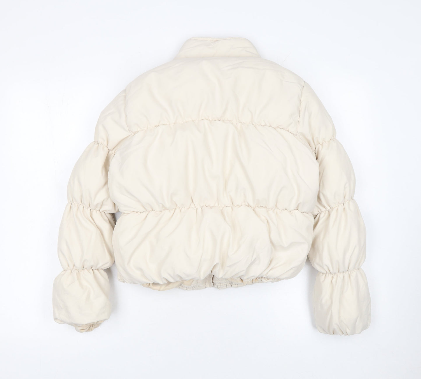 Matalan Girls Ivory Puffer Jacket 13 Years Short Zip Winter Coat