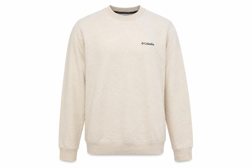 Columbia Men Beige Cotton Blend Crew Neck Sweatshirt M