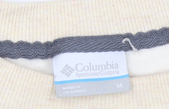 Columbia Men Beige Cotton Blend Crew Neck Sweatshirt M
