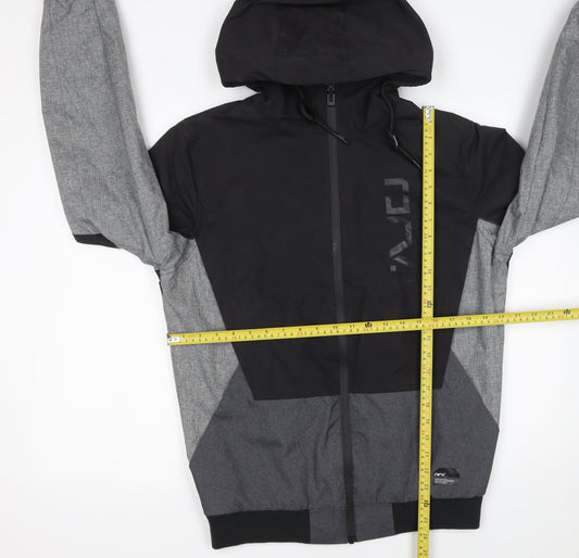 DRV Men’s Grey Windbreaker Hooded Full Zip Jacket Size M