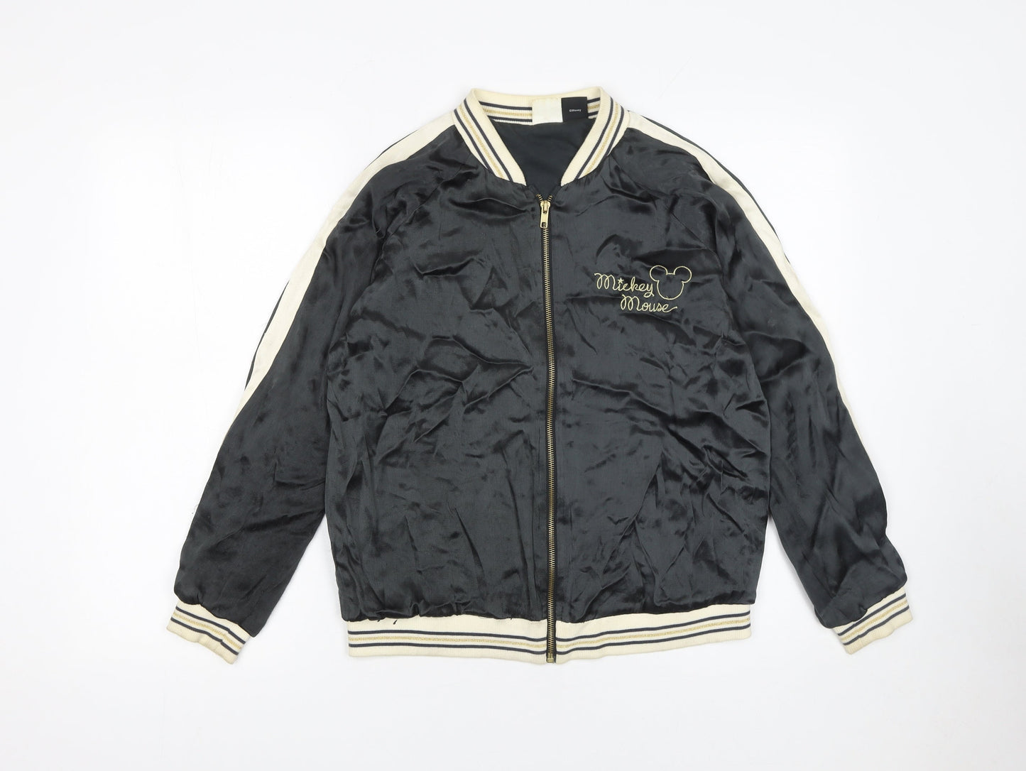Zara Girls Black Mickey Mouse Bomber Jacket 13-14 Years