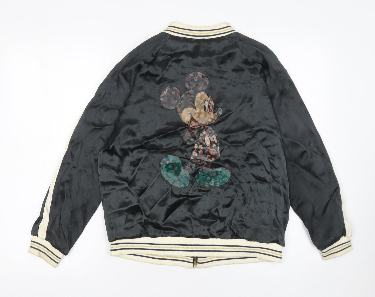 Zara Girls Black Mickey Mouse Bomber Jacket 13-14 Years