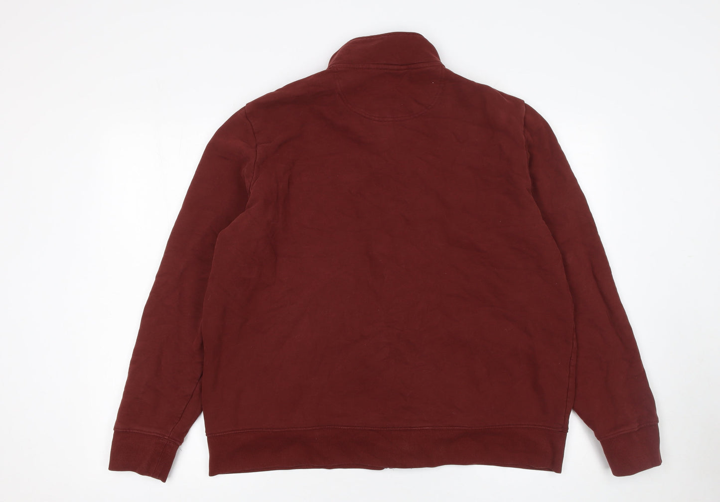 Marks and Spencer Men’s Red 2XL Full Zip Cotton Sweatshirt