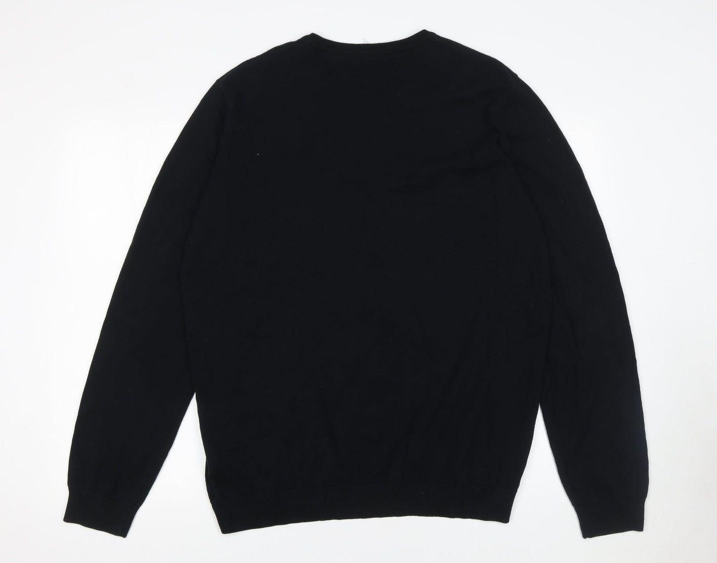 Marks and Spencer Boys Black V-Neck Cotton School Uniform Jumper 17-18 Years