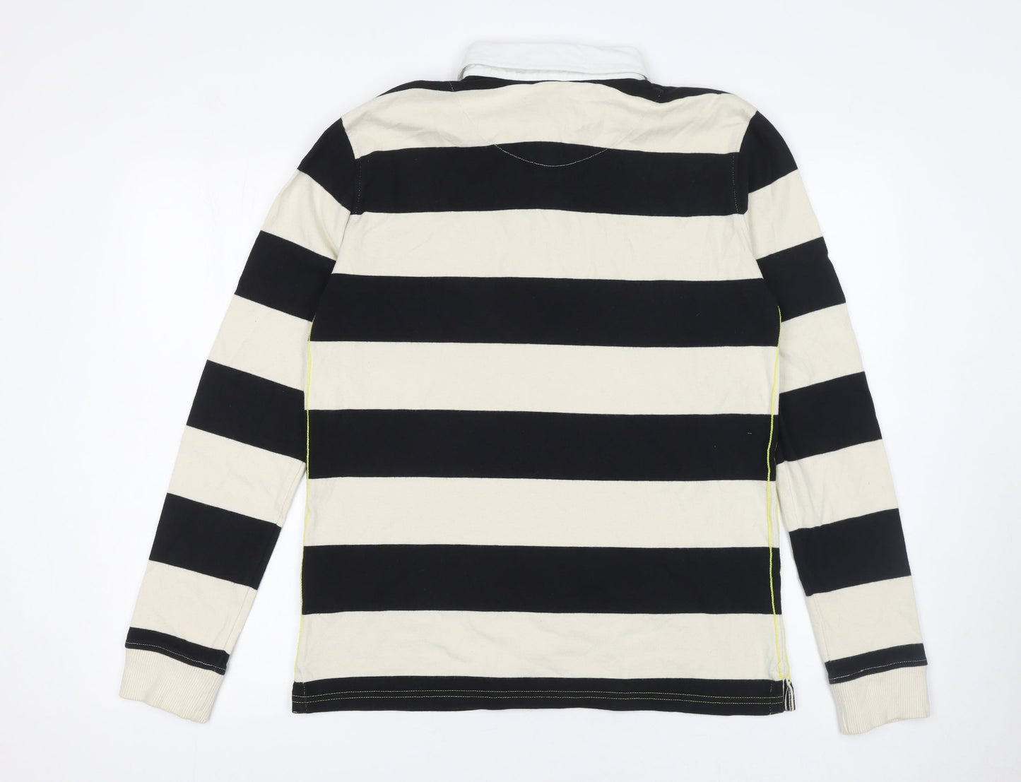 Marks and Spencer Boys Black Striped Long Sleeve Gaming Polo Shirt 15-16 Years