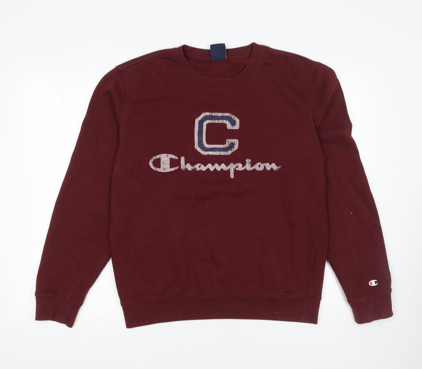 Champion Women’s Burgundy Pullover Sweatshirt Medium Cotton Blend Graphic Logo