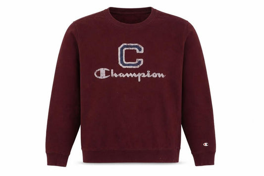 Champion Women’s Burgundy Pullover Sweatshirt Medium Cotton Blend Graphic Logo
