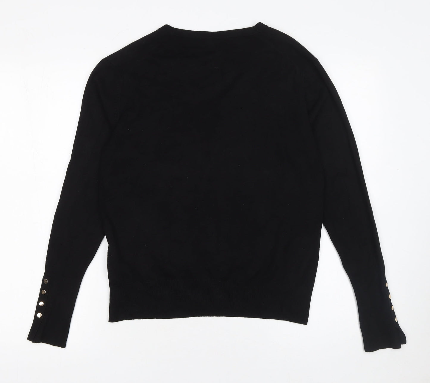 ZARA Womens Black V-Neck Long Sleeve Knit Pullover Jumper Size 18 Plus