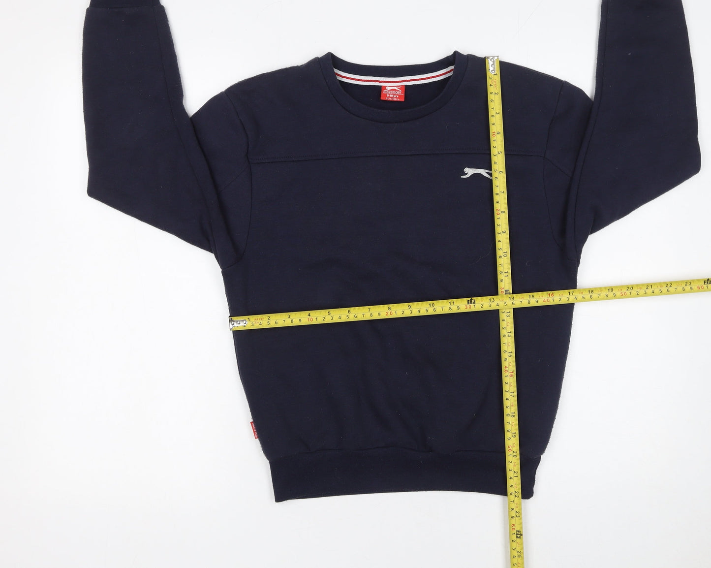 Slazenger Boys Navy Blue Sweatshirt 9-10 Years Crew Neck Cotton Blend