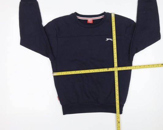 Slazenger Boys Navy Blue Sweatshirt 9-10 Years Crew Neck Cotton Blend