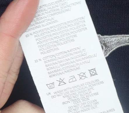 Slazenger Boys Navy Blue Sweatshirt 9-10 Years Crew Neck Cotton Blend