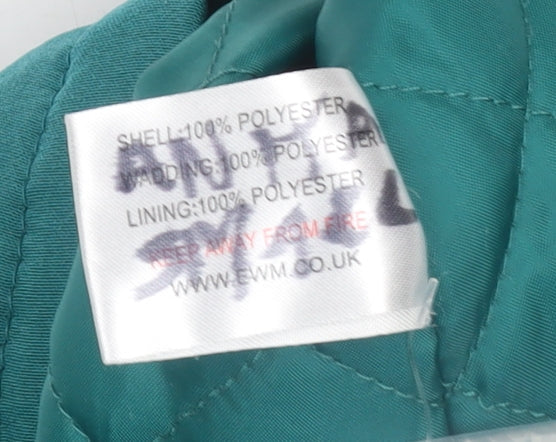 Isle Women’s Teal Hooded Quilted Jacket Size 10 Polyester Mid-Length