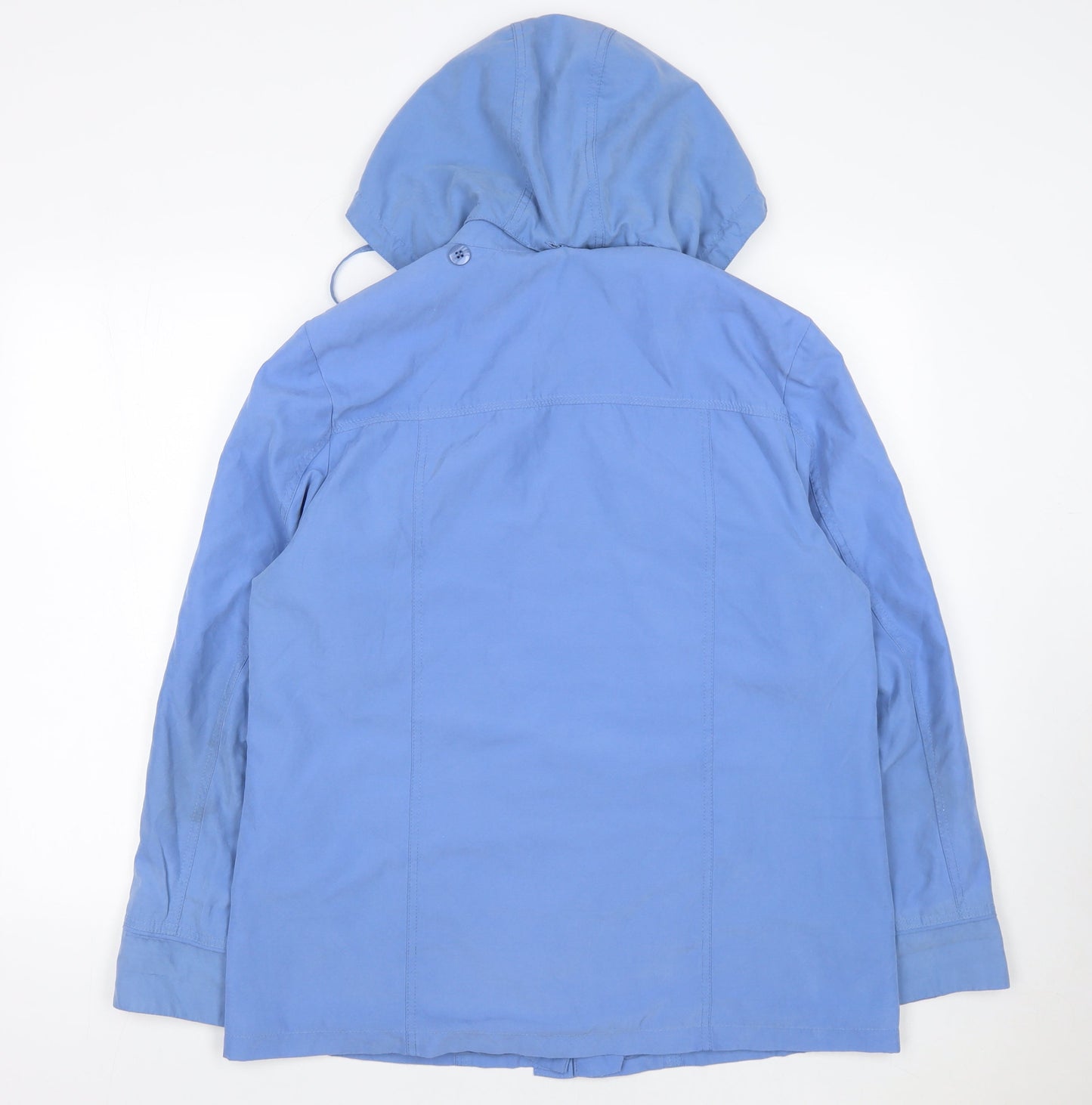 Cotswold Collections Women's Blue Hooded Mid-Length Rain Jacket Size 14