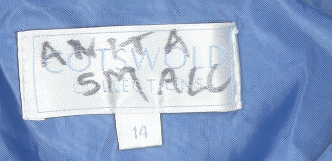 Cotswold Collections Women's Blue Hooded Mid-Length Rain Jacket Size 14