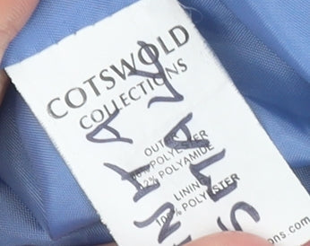 Cotswold Collections Women's Blue Hooded Mid-Length Rain Jacket Size 14