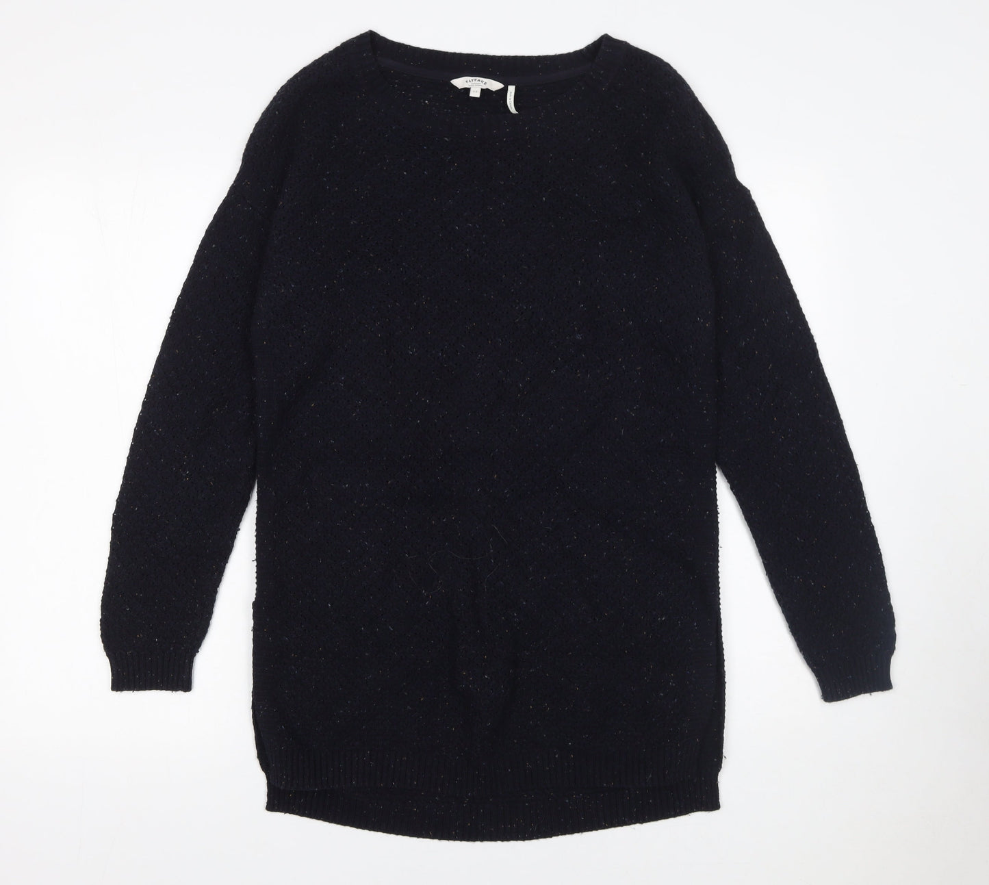 FatFace Womens Blue Crew Neck Long Sleeve Wool Blend Pullover Jumper Size 12