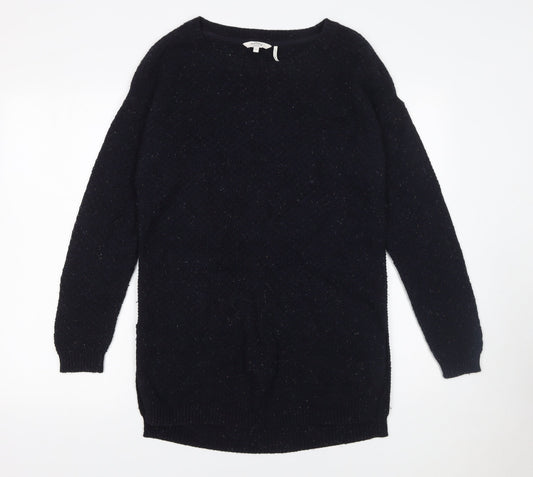 FatFace Womens Blue Crew Neck Long Sleeve Wool Blend Pullover Jumper Size 12