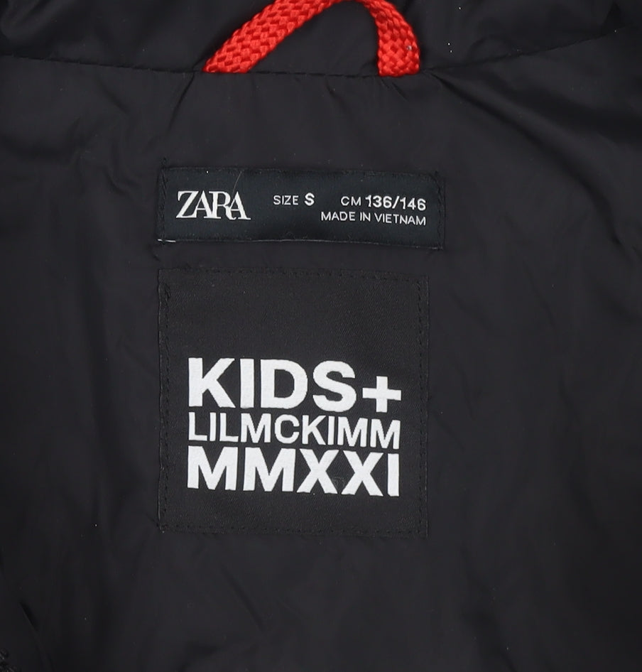 Zara Girls Black Puffer Waistcoat Size 146 Sleeveless Quilted Gilet