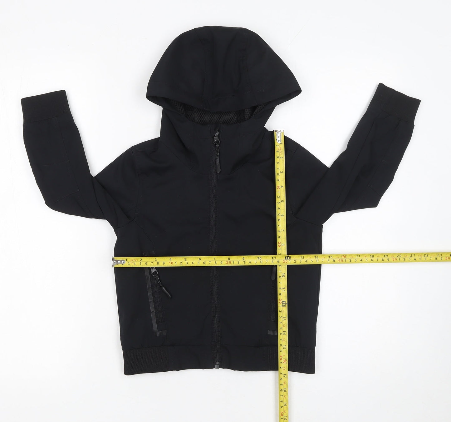 Bluezoo Boys Black Hooded Windbreaker Jacket Size 4-5 Years