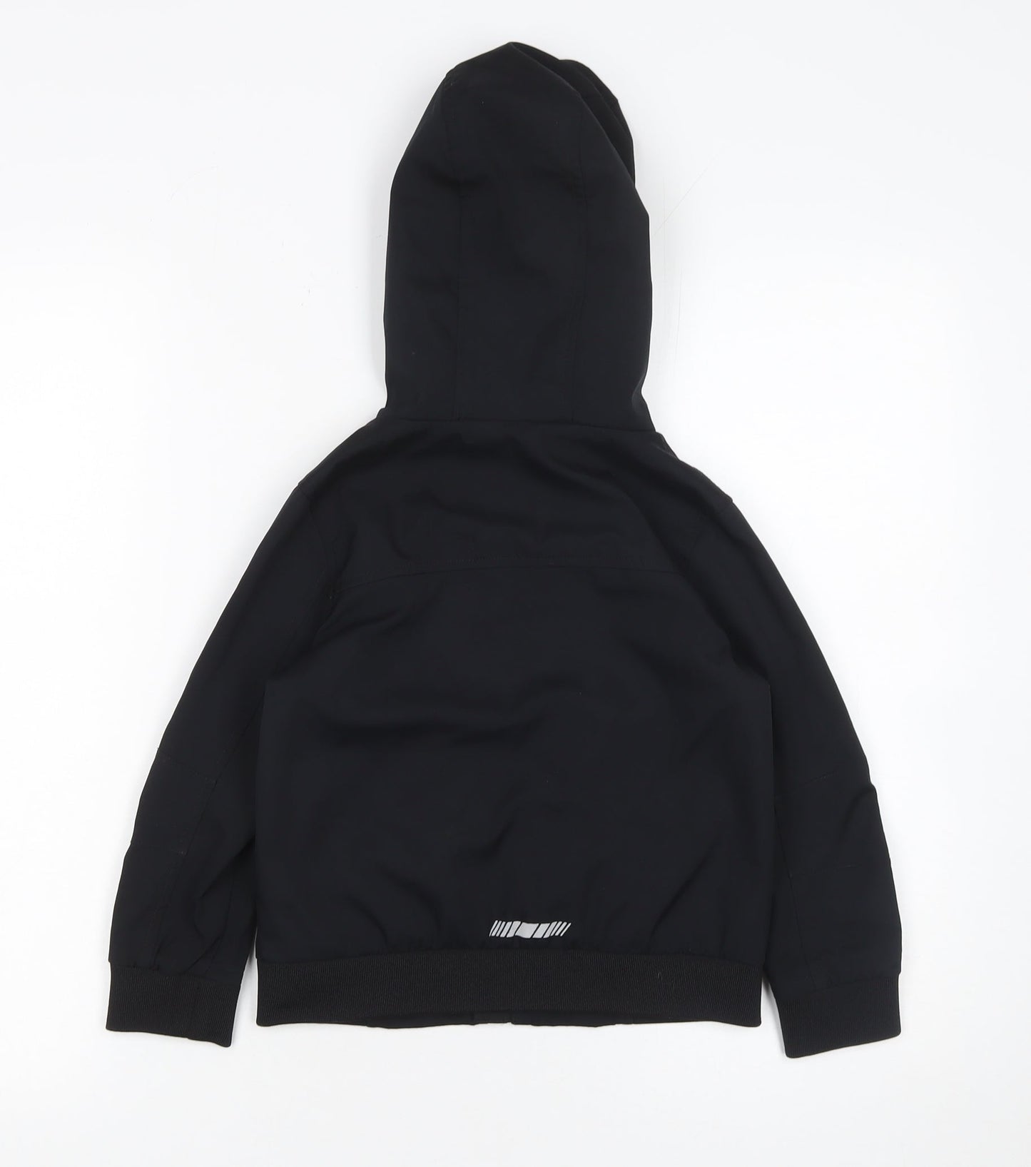 Bluezoo Boys Black Hooded Windbreaker Jacket Size 4-5 Years
