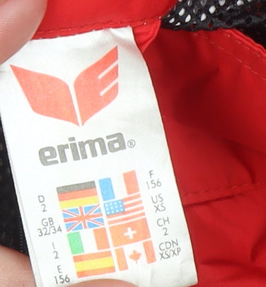 Erima Boys Red Black Windbreaker Hooded Jacket 11-12 Years