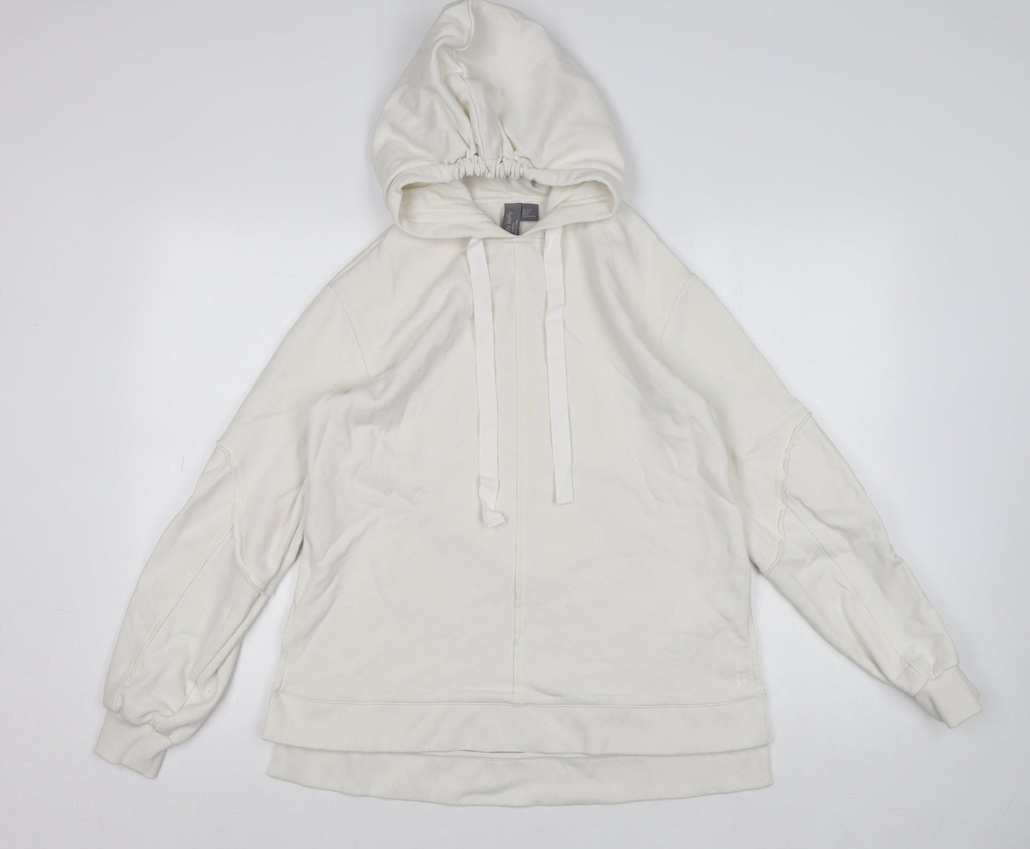 Sweaty Betty Womens Ivory Hoodie XXS Pullover Cotton Blend