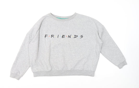 Friends Grey Women's Sweatshirt Medium Crew Neck Cotton Blend