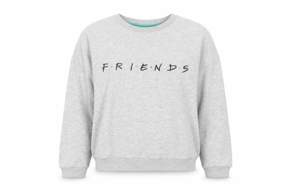 Friends Grey Women's Sweatshirt Medium Crew Neck Cotton Blend