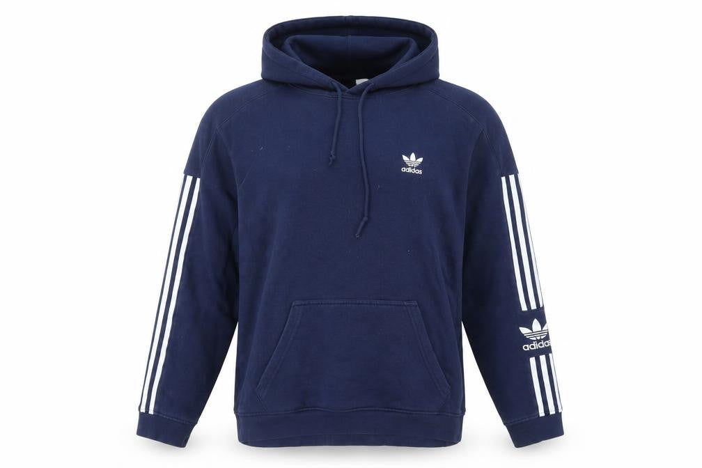 Adidas Men's Blue Pullover Hoodie M Logo Fleece Sportswear