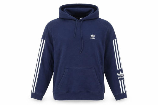 Adidas Men's Blue Pullover Hoodie M Logo Fleece Sportswear