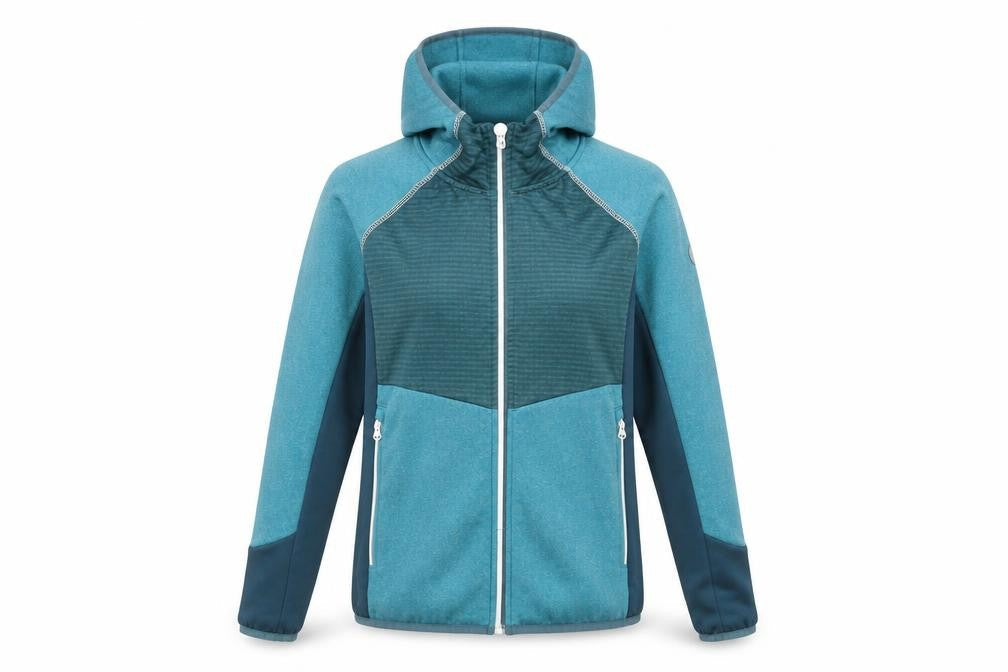 Front view of Regatta girls’ blue full zip fleece hoodie 14 years outdoor activewear