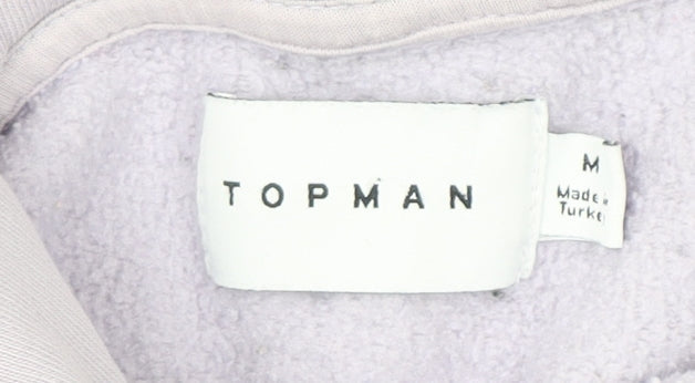 Topman Unisex Adults Lilac Pullover Hoodie M Cotton Blend
