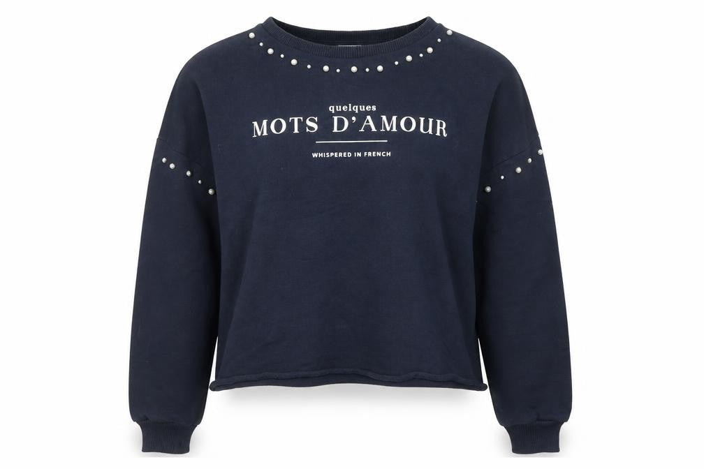 River Island Womens Navy Blue Studded Pullover Sweatshirt M