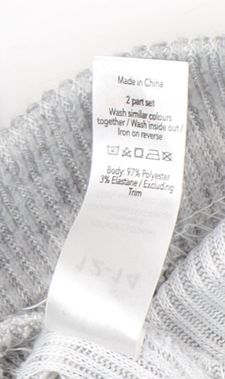 George Women Grey Reindeer Hooded Pyjama Top Size 12-14 Winter Knit