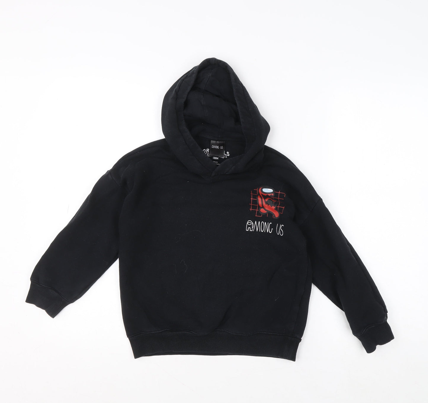 Marks and Spencer Boys Black Among Us Pullover Hoodie 7-8 Years