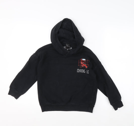 Marks and Spencer Boys Black Among Us Pullover Hoodie 7-8 Years