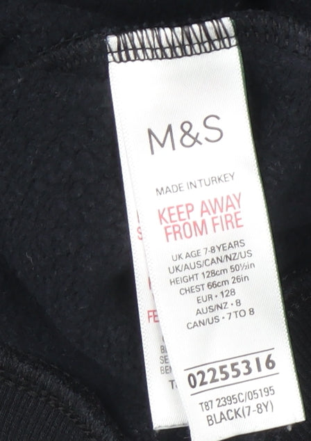 Marks and Spencer Boys Black Among Us Pullover Hoodie 7-8 Years
