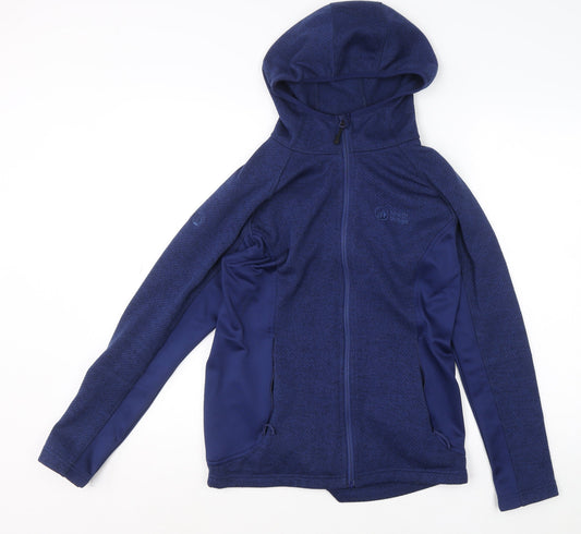 North Ridge Womens Blue Size 12 Hooded Fleece Windbreaker Jacket