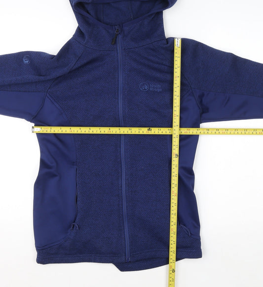 North Ridge Womens Blue Size 12 Hooded Fleece Windbreaker Jacket