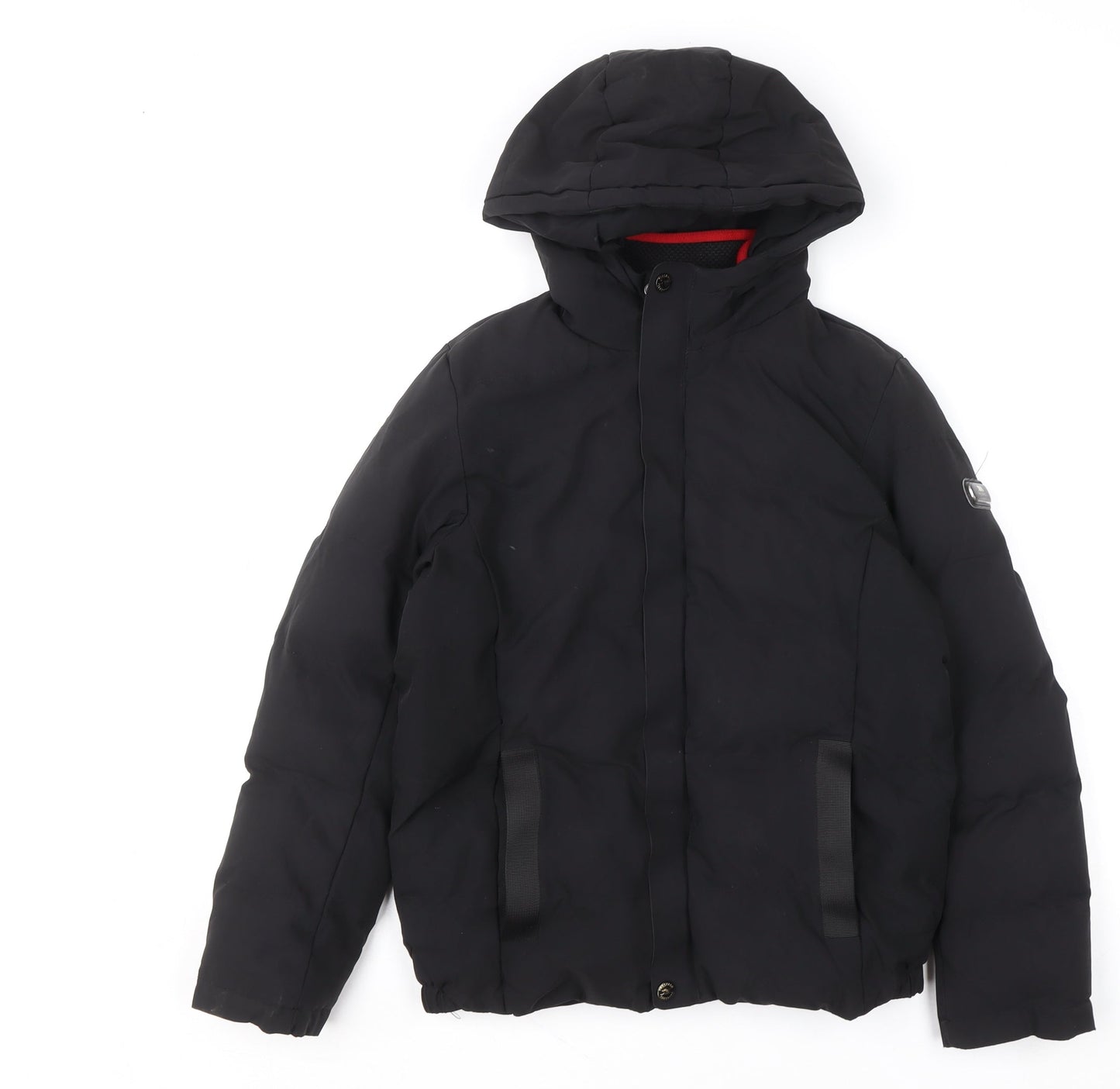 Trespass Boys Black Waterproof Hooded Puffer Jacket 9-10 Years