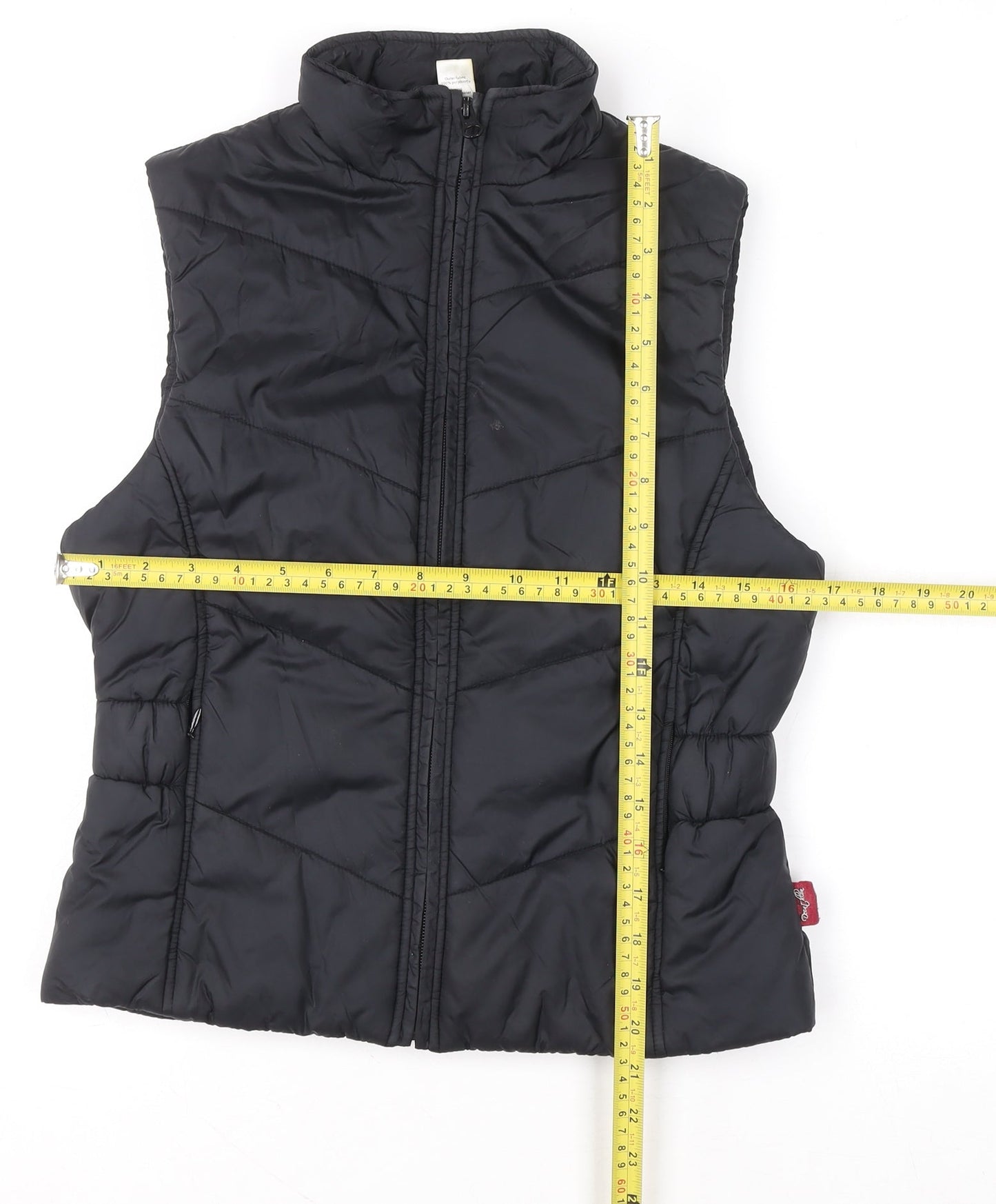 Decathlon Women's Black Puffer Waistcoat Gilet Size 8