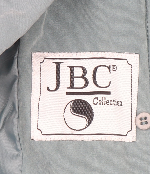 JBC Women Blue Hooded Long Rain Coat Size 12