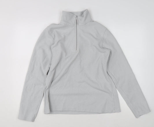 Mountain Warehouse Women Grey 1/2 Zip Fleece Pullover Sweatshirt M