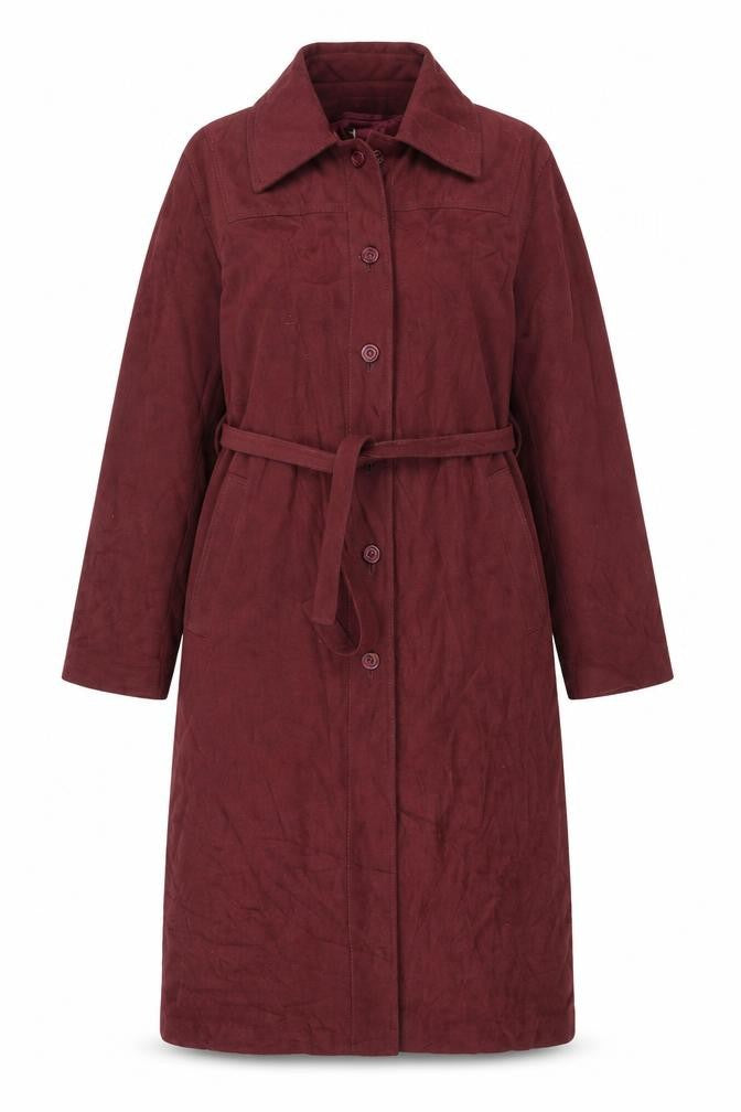 Forecaster of Boston Women’s Burgundy Belted Long Coat Size 12 Classic Style