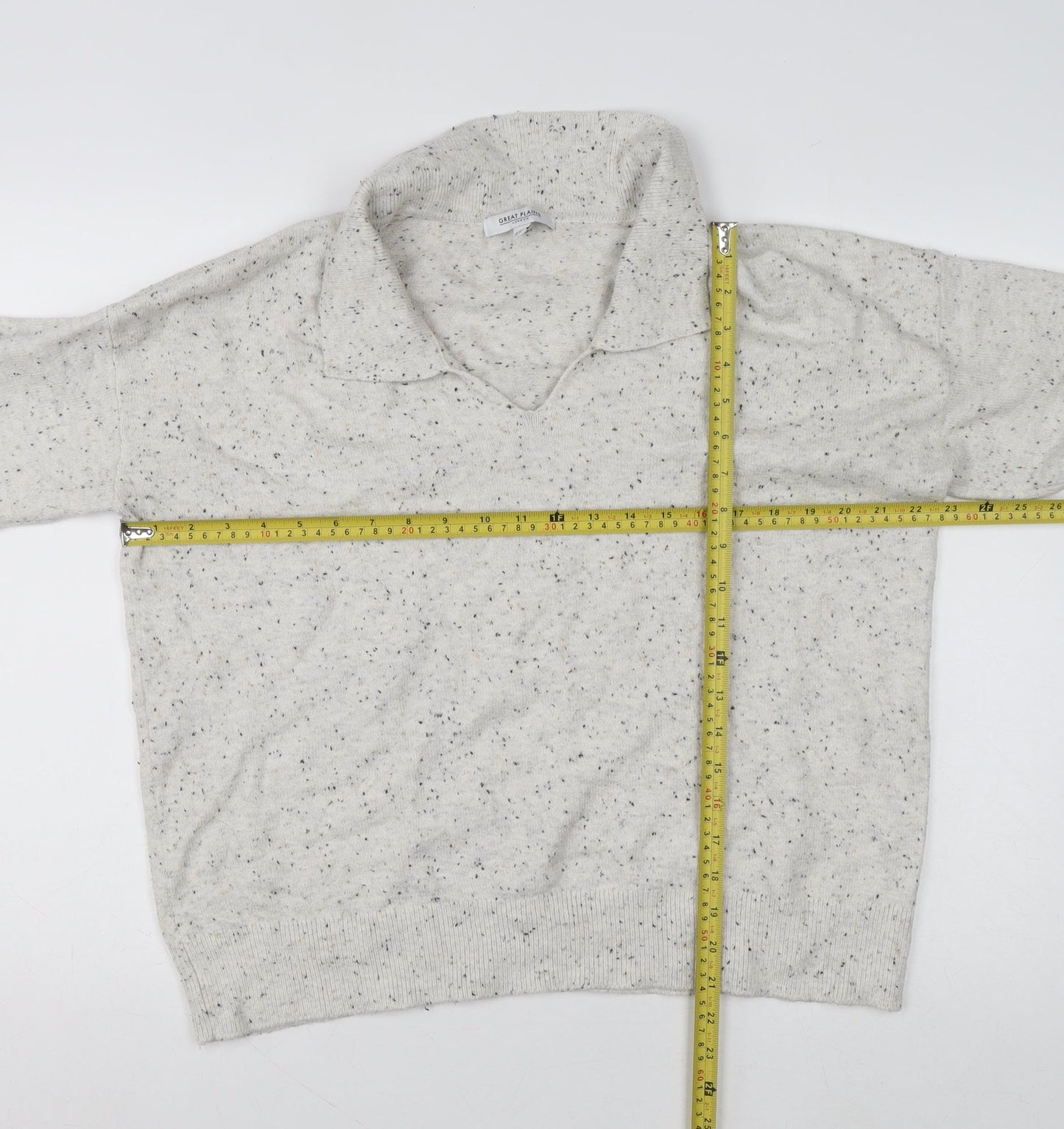 Great Plains Women's Beige Collared Knit Jumper Size 12