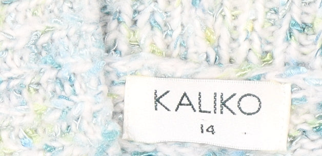 Kaliko Women’s Multicoloured Chunky Knit Cardigan Size 14 Acrylic Blend