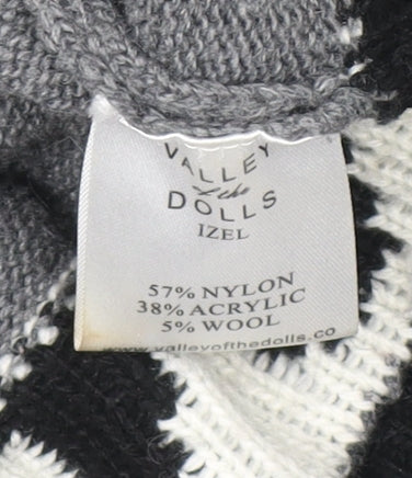 Valley of the Dolls Womens Grey Aztec Knit Pullover Jumper XS